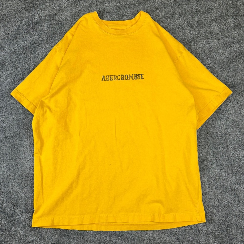 Vintage Abercrombie & Fitch Yellow Graphic T-Shirt XL  Monkeys Distressed